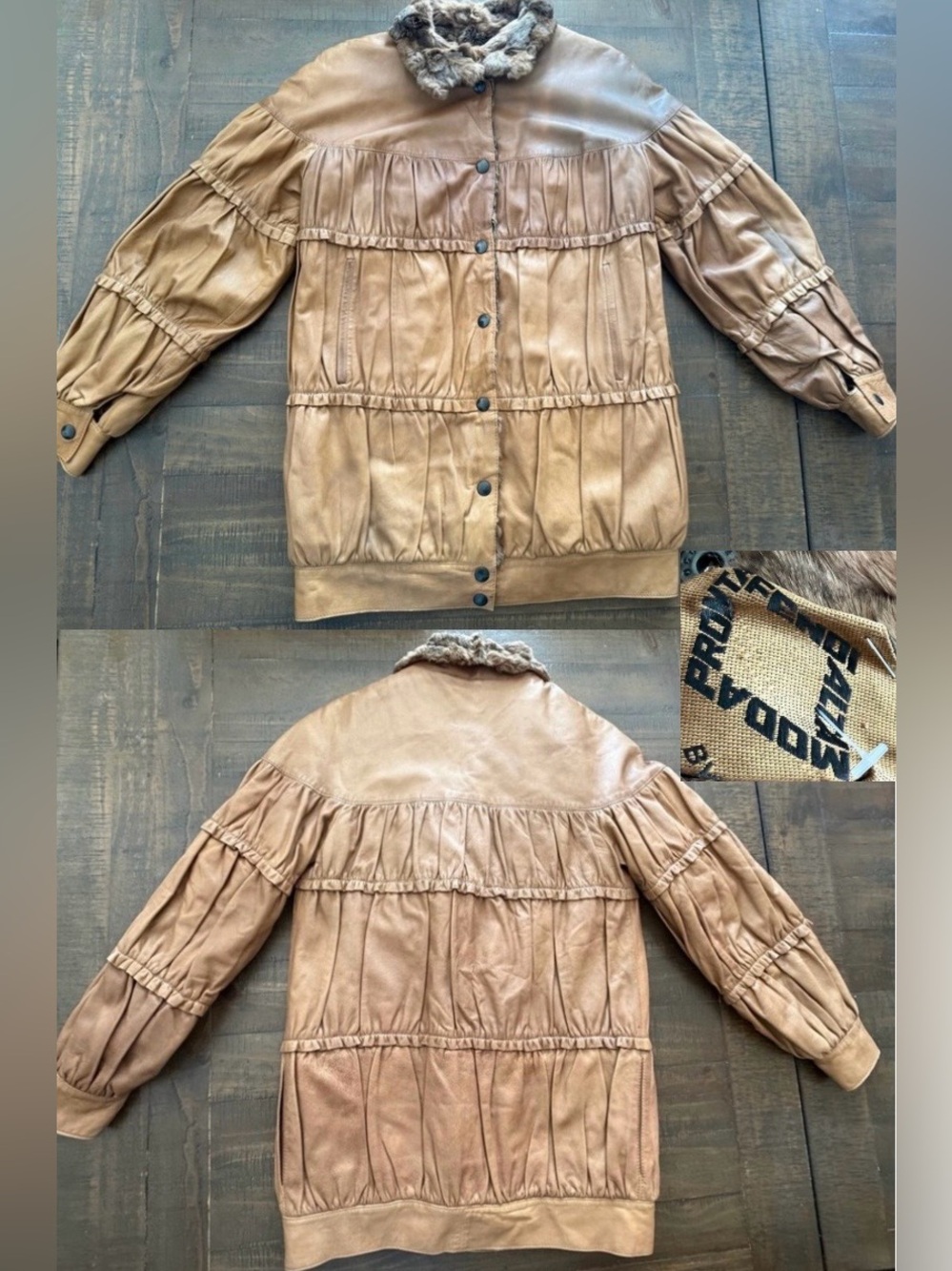 Vtg 70’s Fendi Alta Moda Pronta CIWIFURS Leather Fur Lined Jacket Karl Lagerfeld
